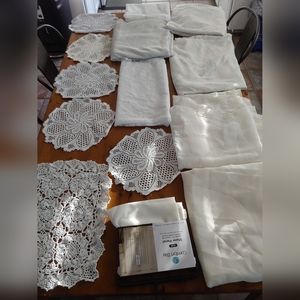 Vintage to date lace sheer curtain doilies lot